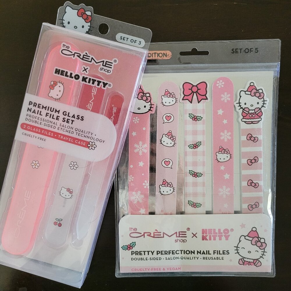 The Creme Shop x Hello Kitty Premium Glass Nail Files & Perfection Nail File SET